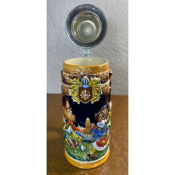Vintage (1940 - 1950) Western West Germany Beer Stein Bar Decor - Picture 8 of 8